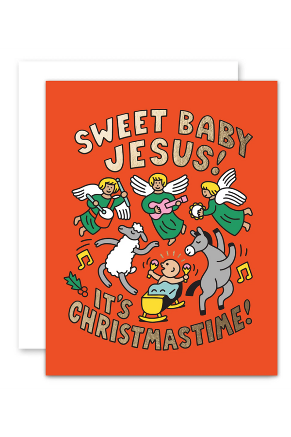 Social Holiday Greeting Card - Sweet Baby Jesus!