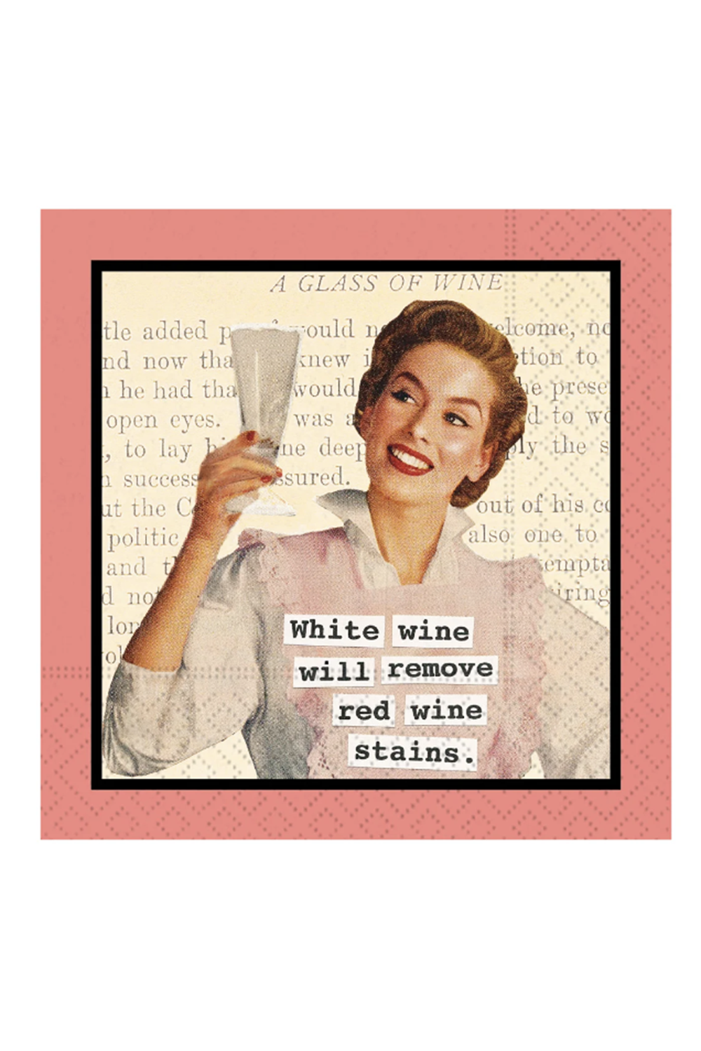 Cocktail Napkins - White + Red Wine Stains