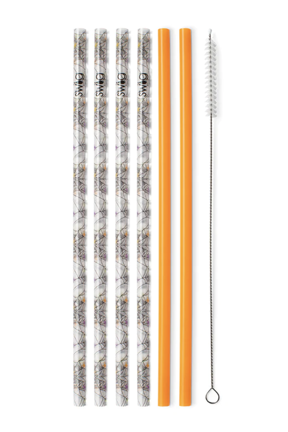 Tall Straw Set - Itsy Bitsy & Orange