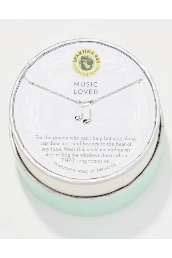 Sea La Vie Necklace - Silver Music Lover Note