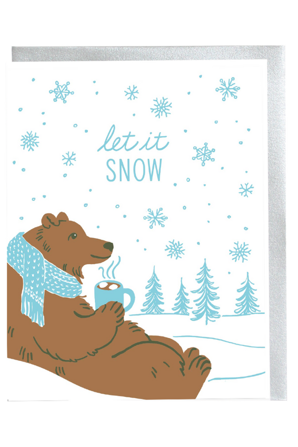 Smudgey Holiday Greeting Card - Bear with Cocoa