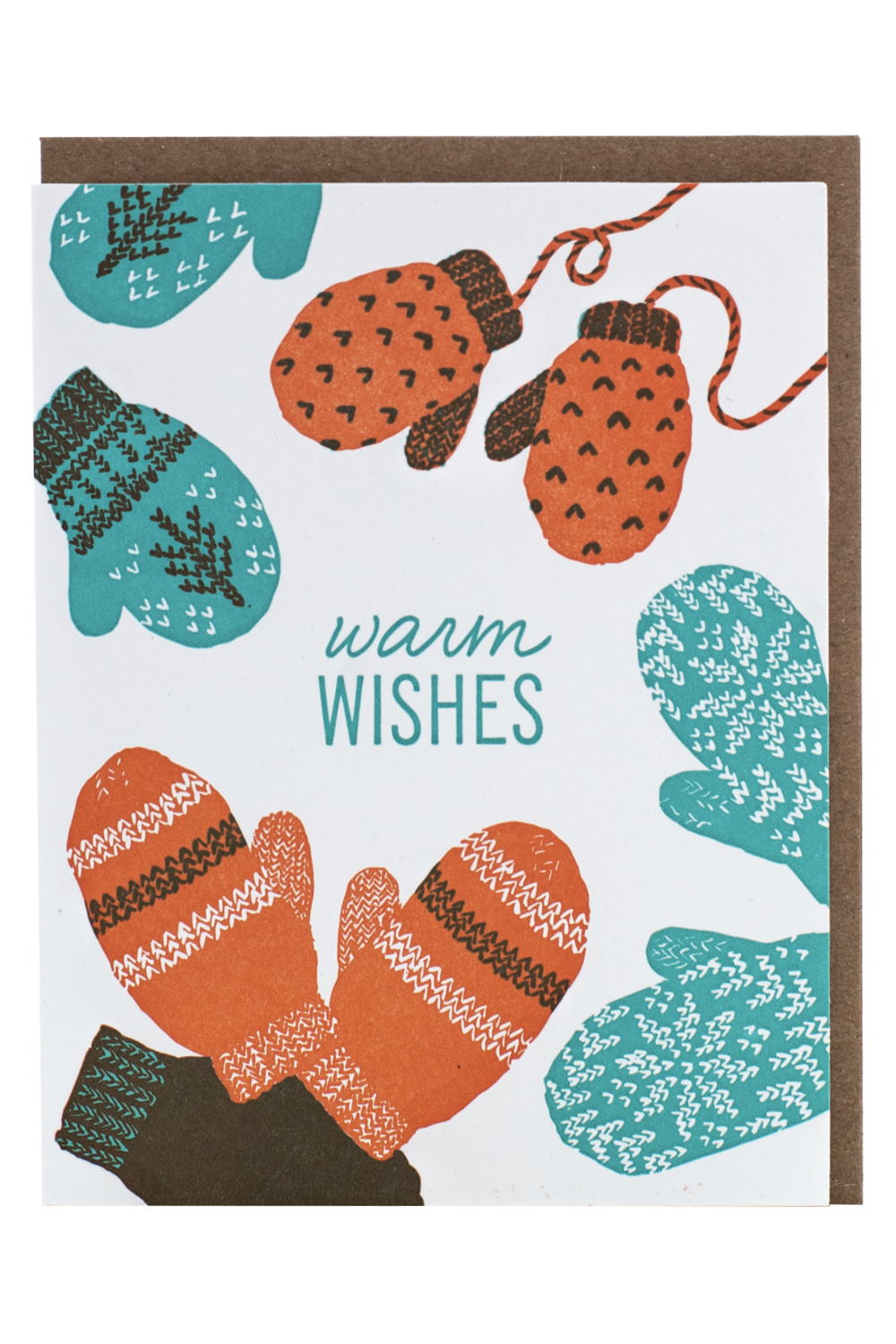 Smudgey Holiday Greeting Card - Wool Mittens