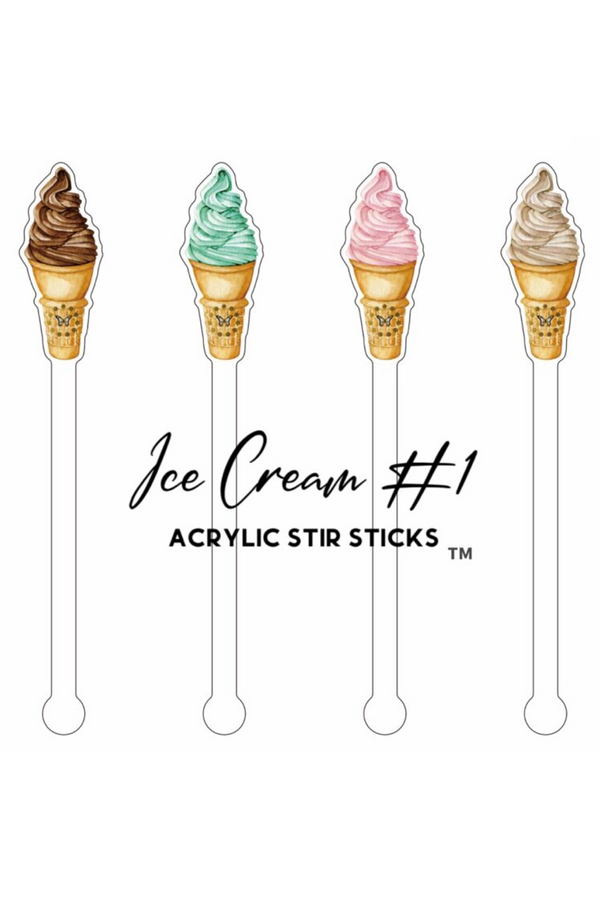 SIDEWALK SALE ITEM - Acrylic Stir Sticks - Ice Cream