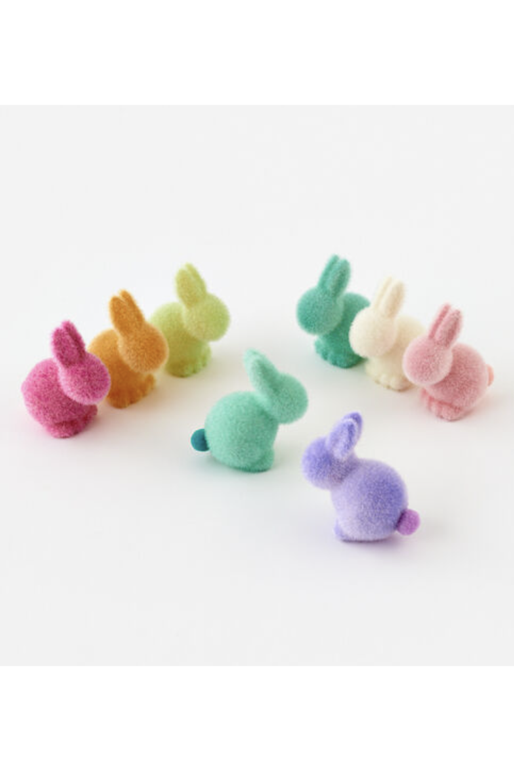 Flocked Seated Bunny with Pom Booty - Small