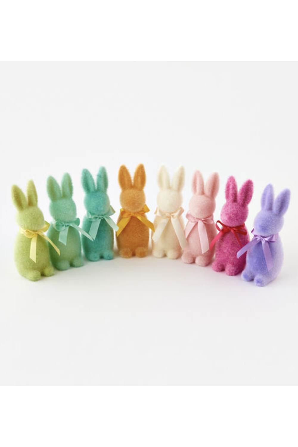 Flocked Button Nose Bunny - PASTEL Small