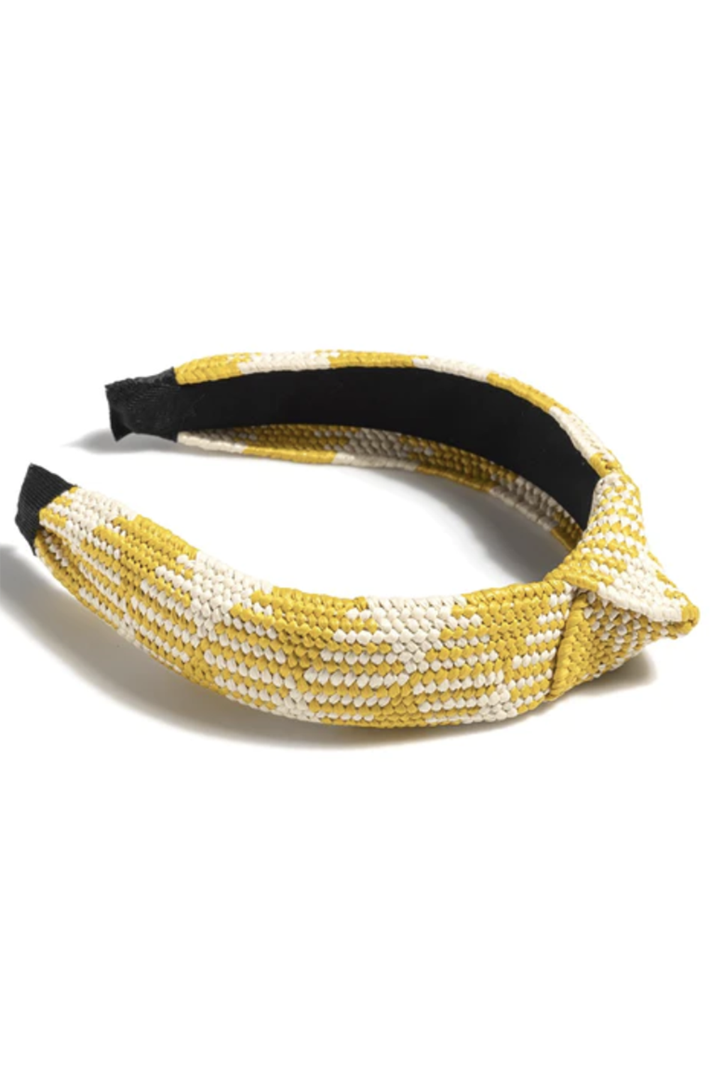 Fashion Women's Headband - Knotted Straw Yellow