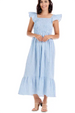 Keya Smocked Maxi Dress - Blue