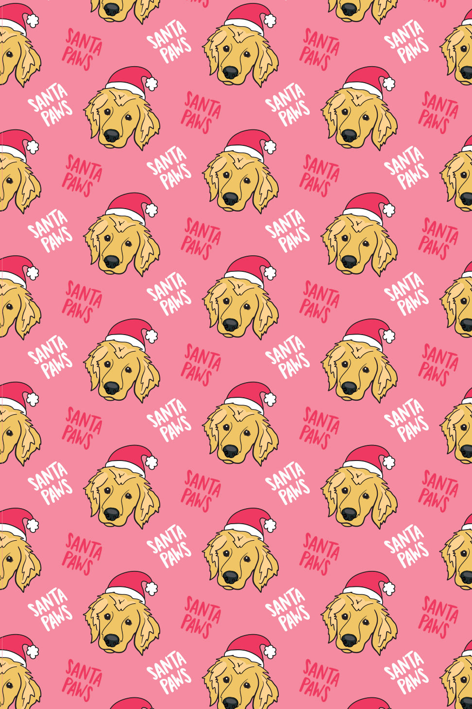Trendy Wrapping Paper - Holiday Santa Dogs