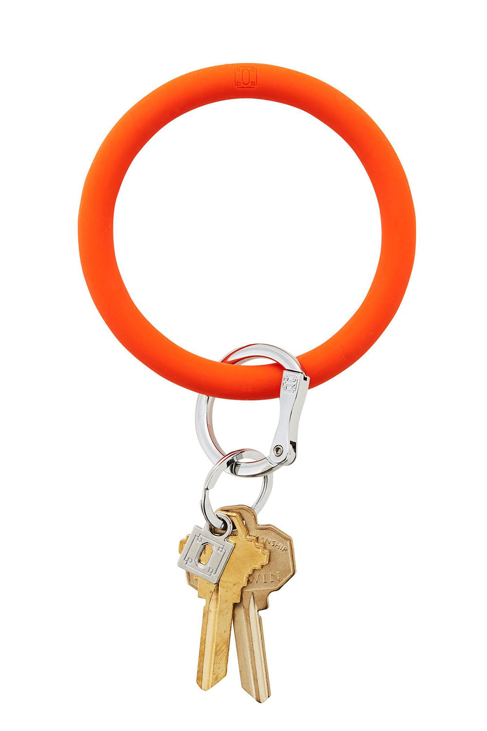 Silicone Big O Key Ring - Solid Orange Crush