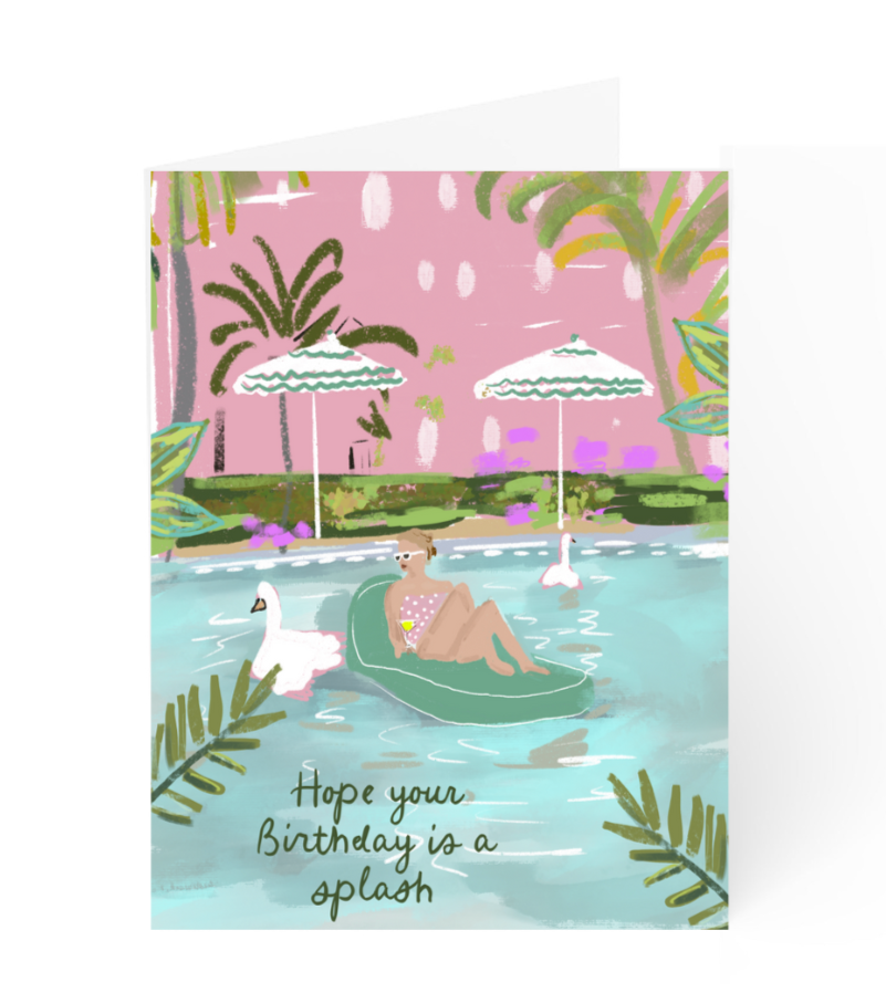 Rebecca Single Birthday Greeting Card - Splash