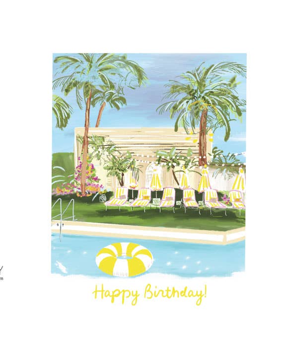 Rebecca Single Birthday Greeting Card - Yellow