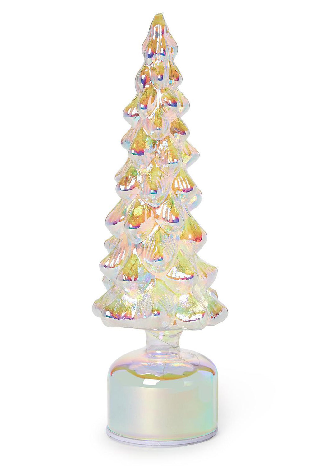 Revolving Lighted Glass Tree - Iridescent