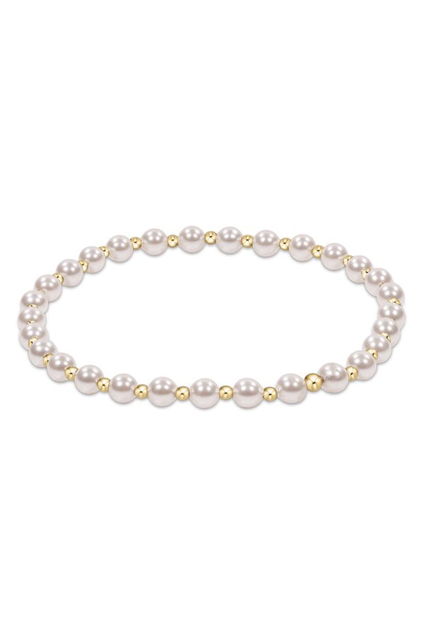 EN Gold Grateful Pattern Bracelet - Pearl