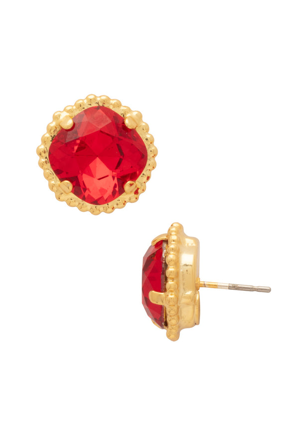 Cushion Cut Solitaire Earring - Light Siam