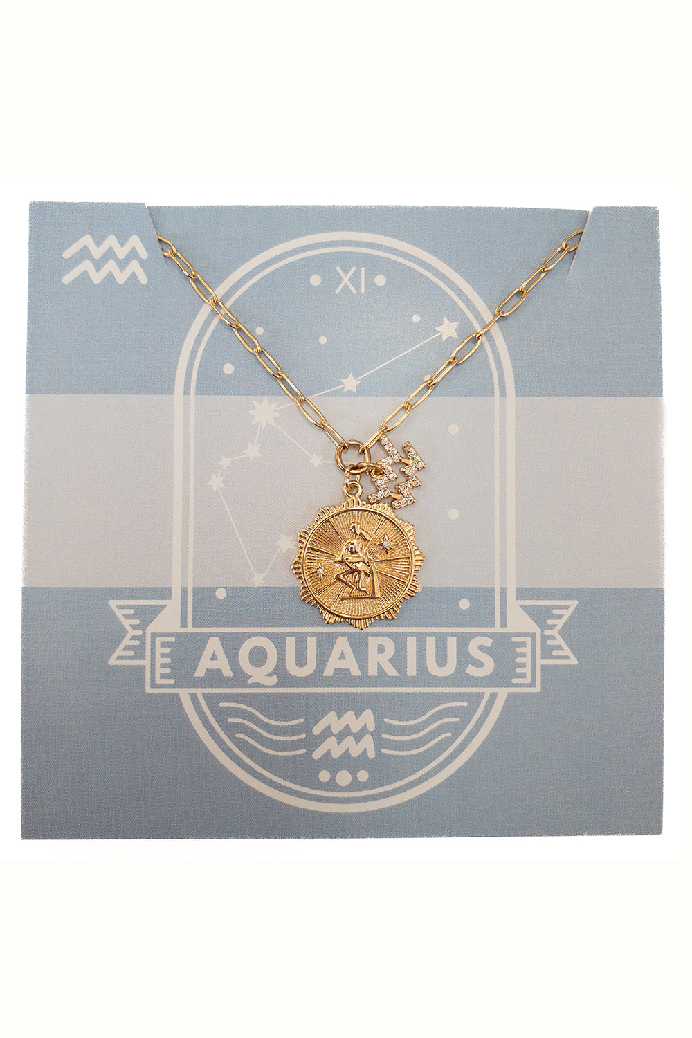 Gold Zodiac Medallion Necklace