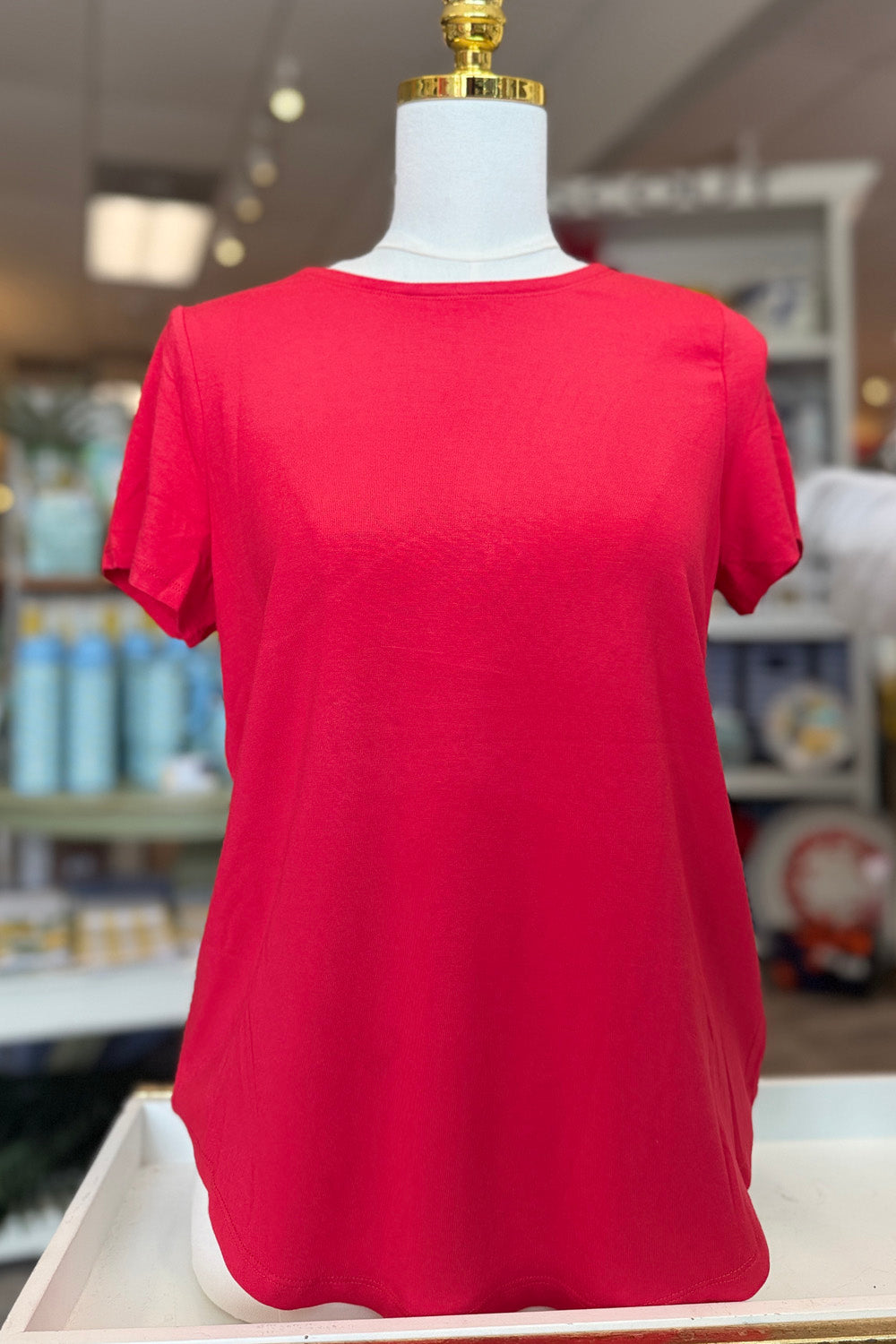 Camille Crew Neck T-Shirt - Red