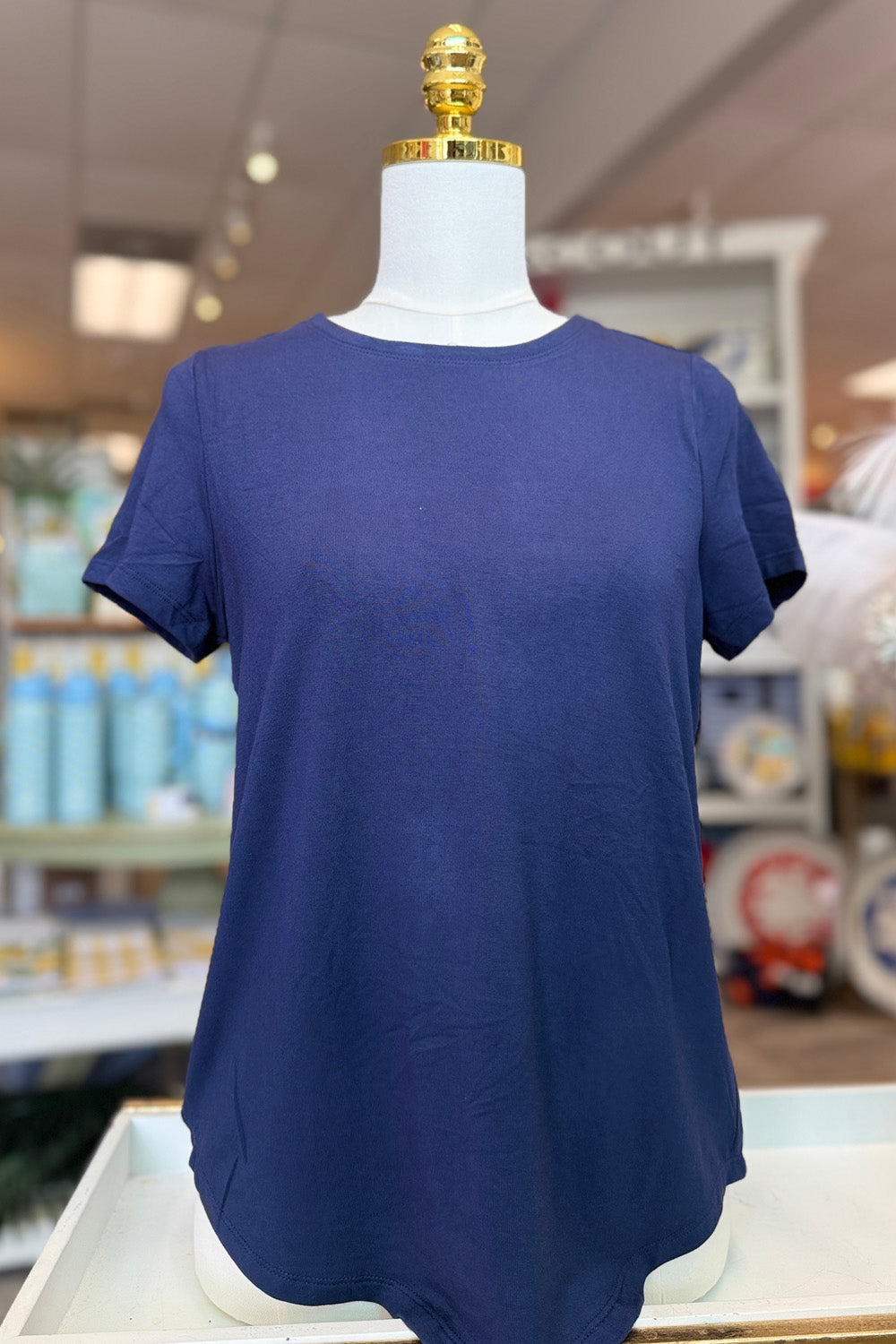 Camille Crew Neck T-Shirt - Navy