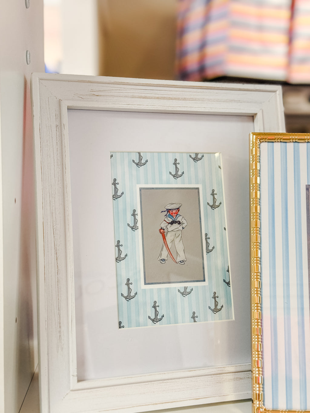 Framed Little Sailor Print - White Frame