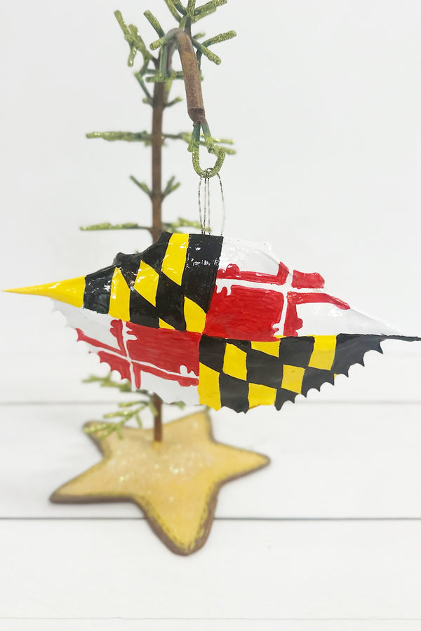 Crab Shell Ornament - Maryland Flag