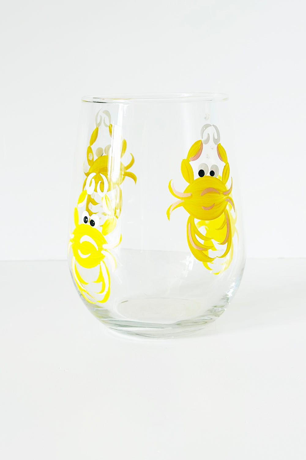 DJ Stemless Wine Glass - Crab Yellow
