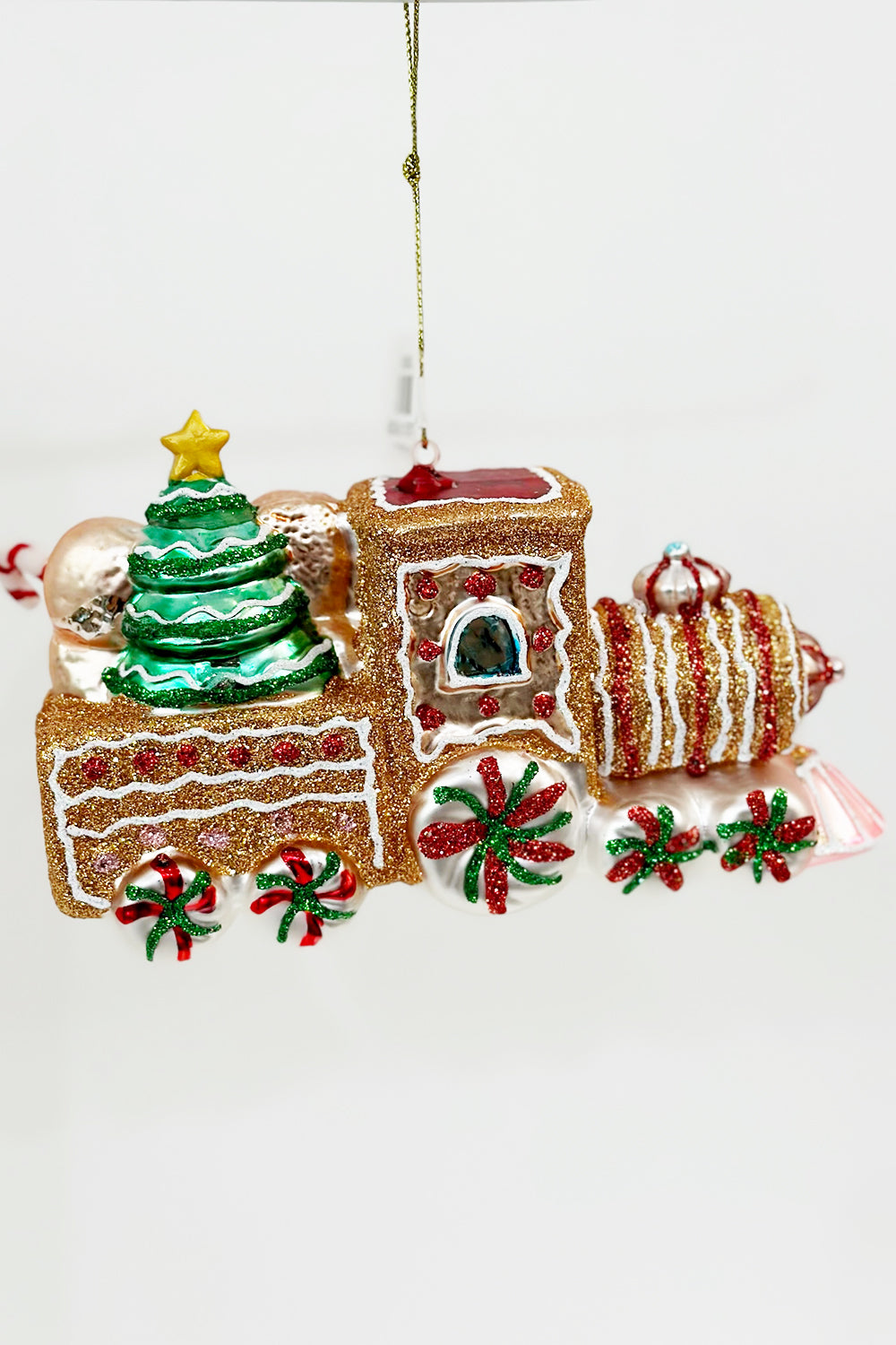 Glass Ornament - Gingerbread Train