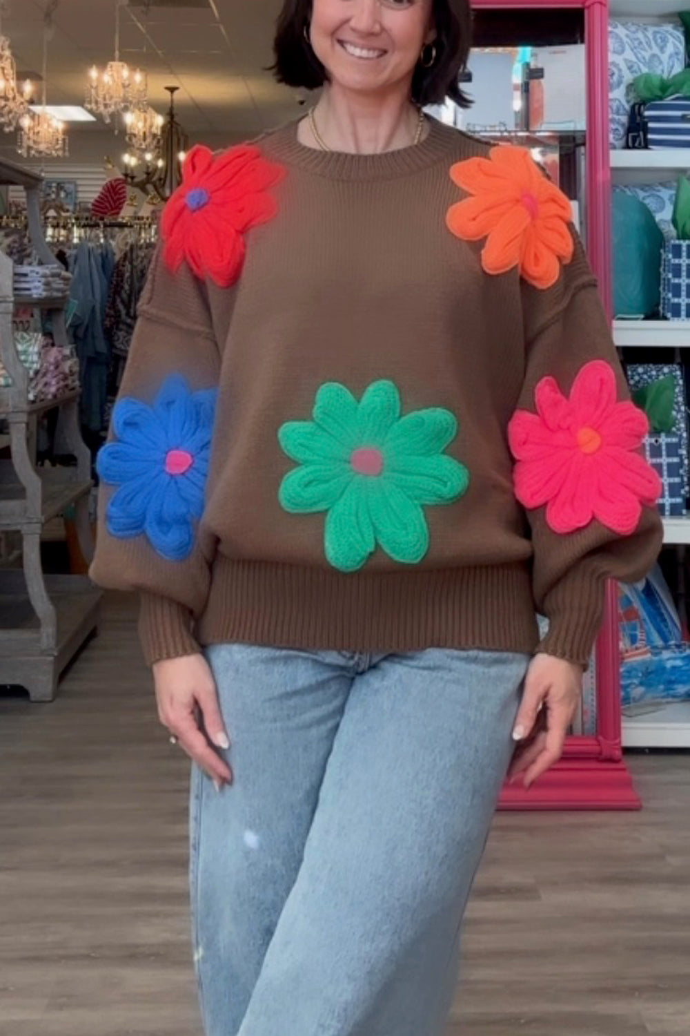 CC Floral Sweater - Brown