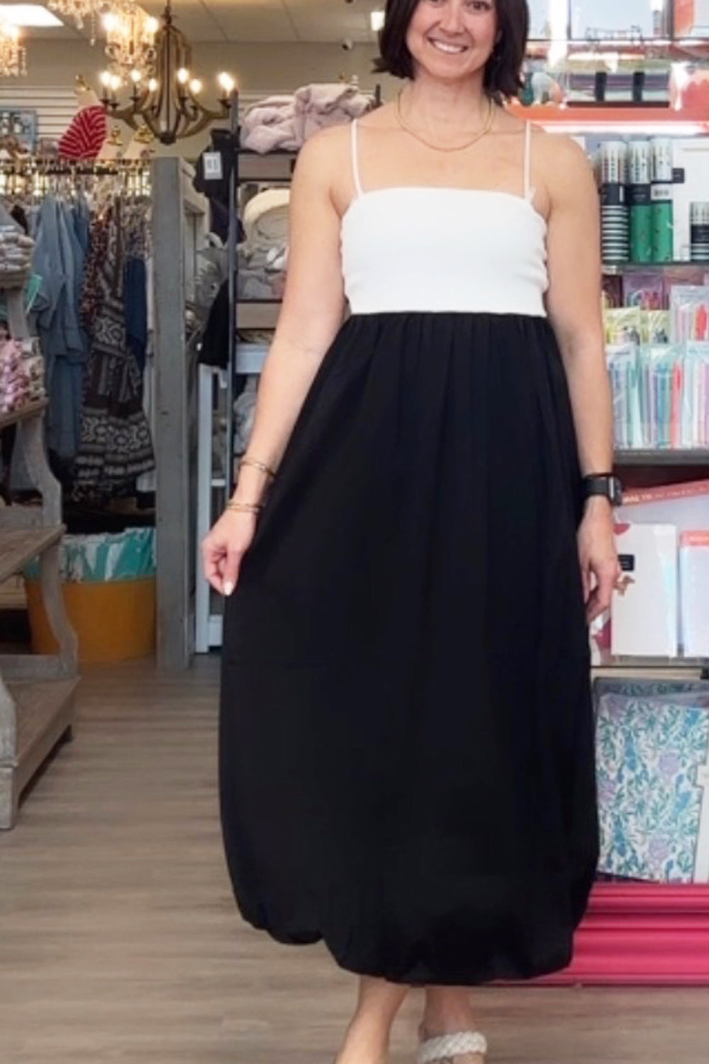 CC Bubble Dress - White & Black