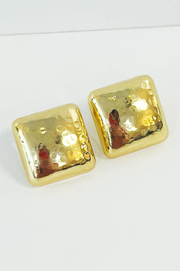 Statement Square Earring - Gold