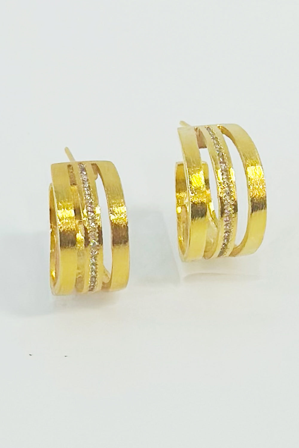 Moran Gold CZ Hoop Earring