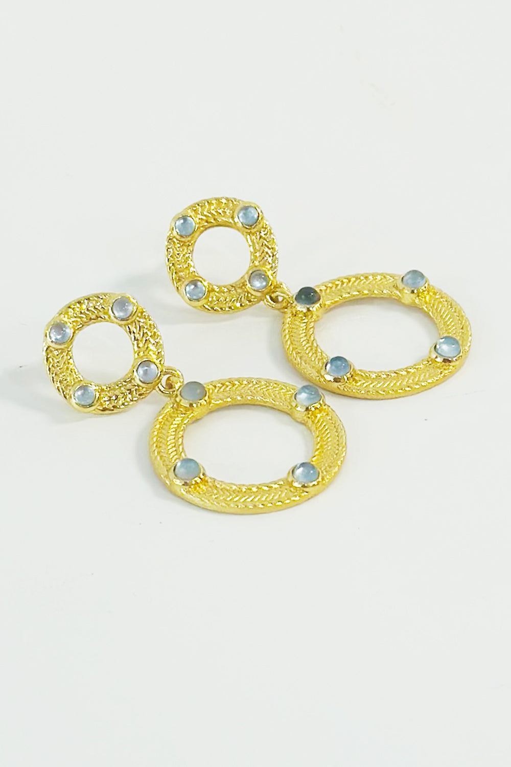 Double Circle Earring - Tanzanite Gemstone