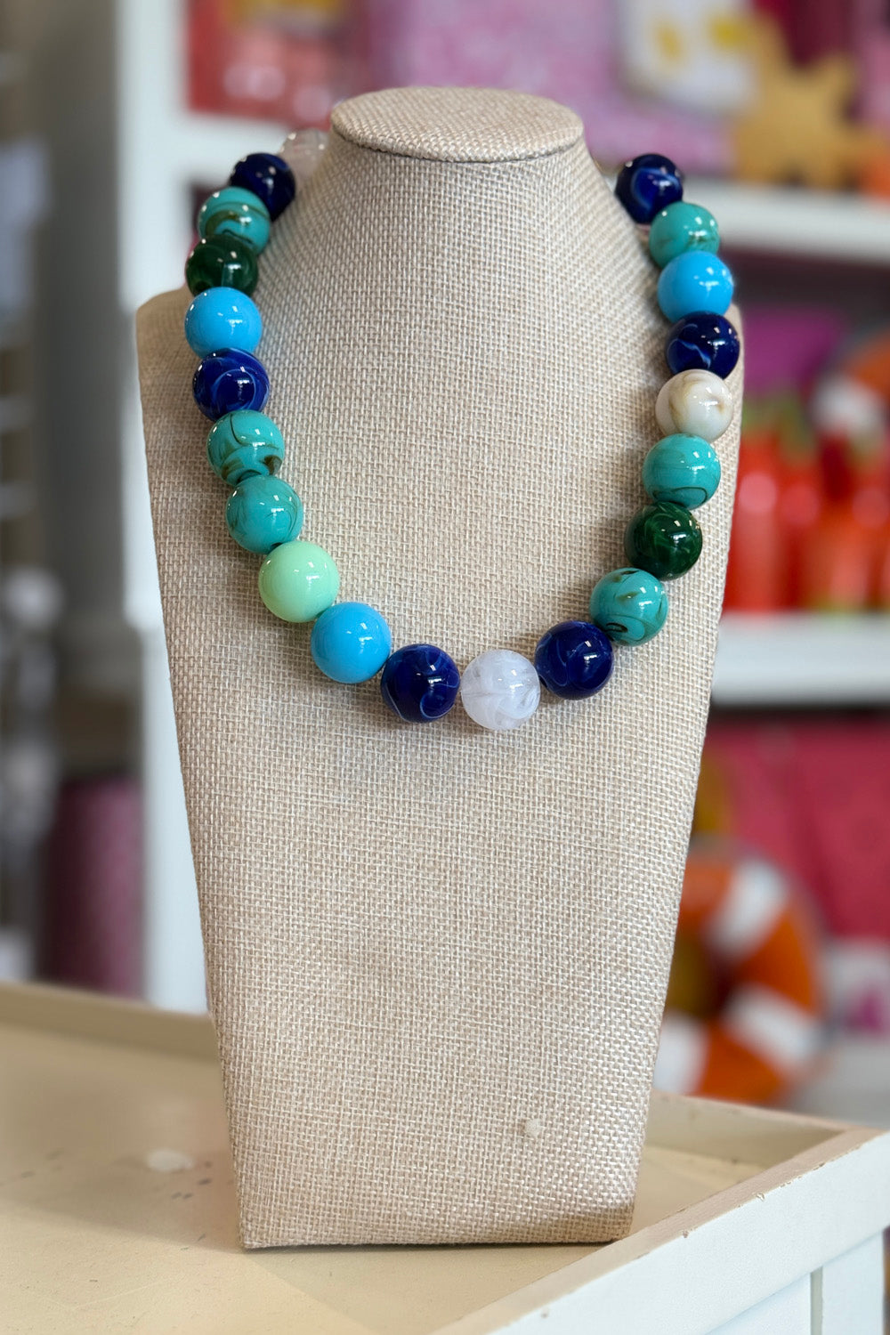 Thick Bubblegum Necklace - Blues