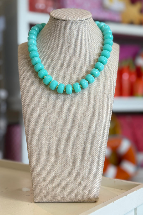 Sweet Palm Springs Necklace - Neon Aqua