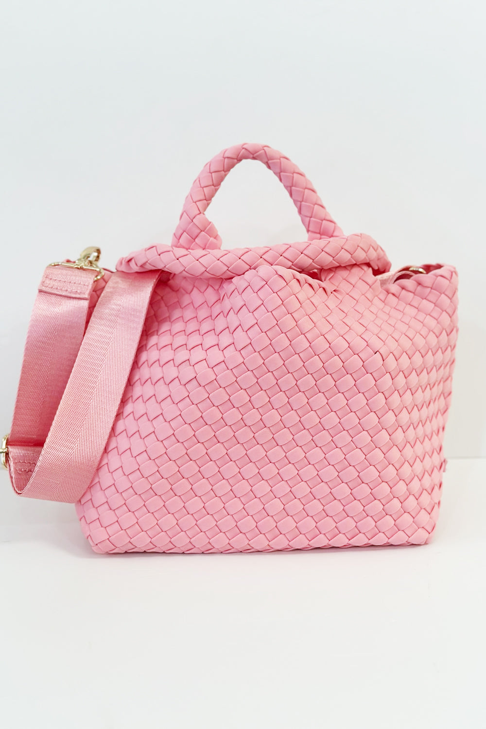 SIDEWALK SALE ITEM - Lily Woven Tote Bag - Light Pink