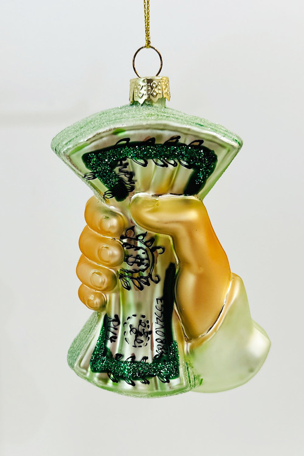 Glass Ornament - Hand with Cash