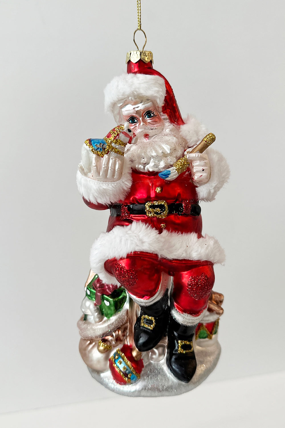 Glass Ornament - Artist Santa