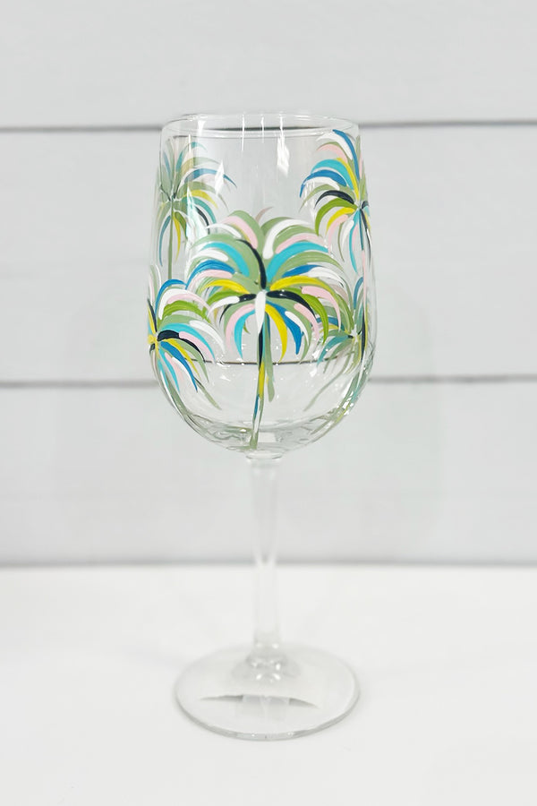 DJ Stemmed Wine Glass - Palm Trees