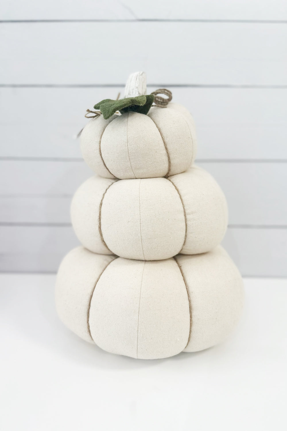 Cream Stacked Pumpkins Decor