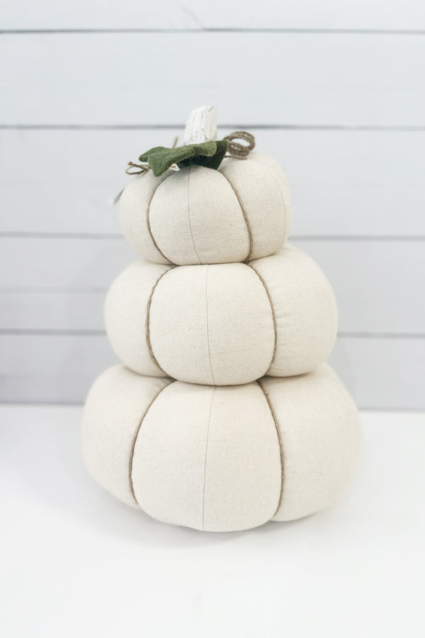 Cream Stacked Pumpkins Decor