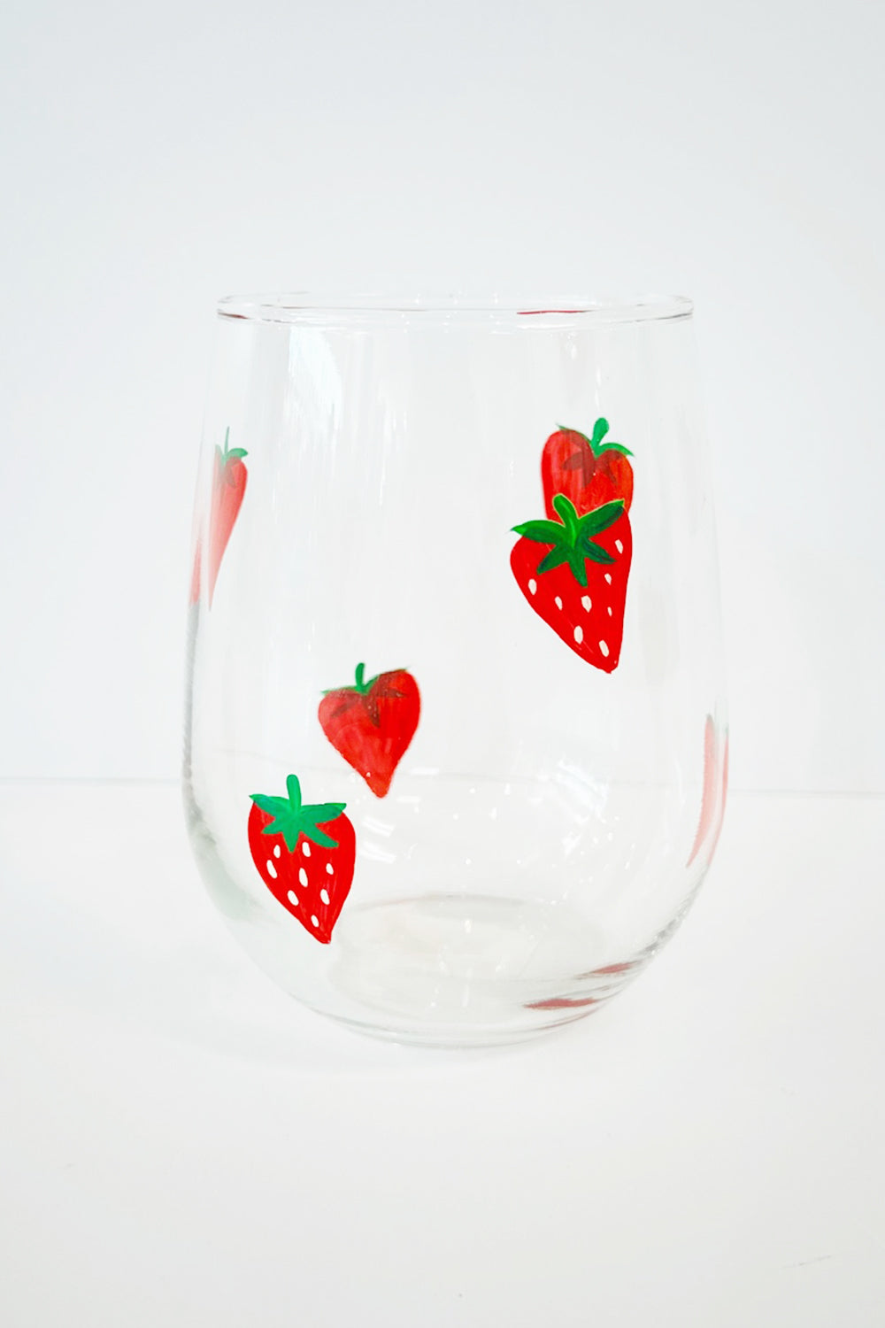 DJ Stemless Wine Glass - Strawberries