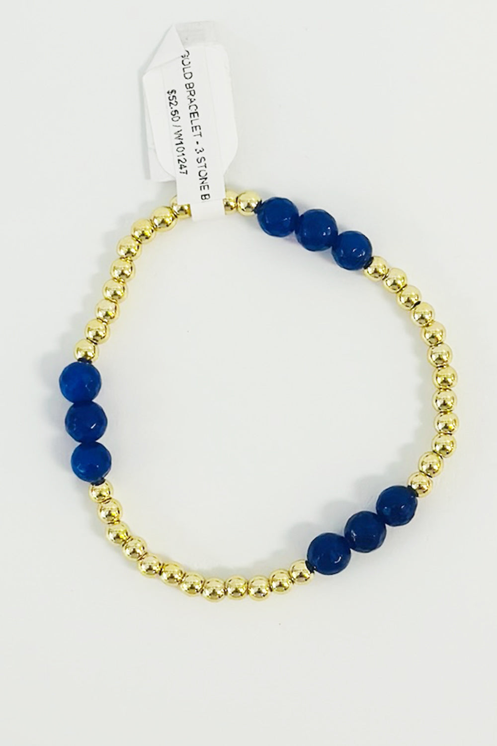 Lottie Gold Filled Bracelet - 3 Stone Blue