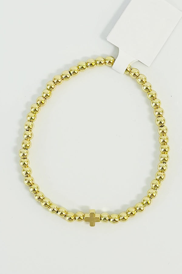 Lottie Gold Filled Bracelet - Small Cross 4mm