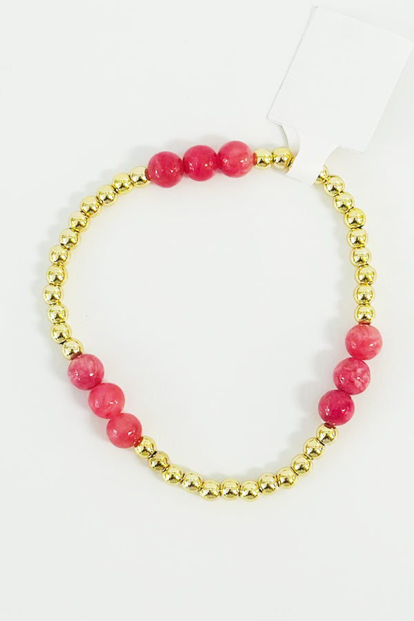 Lottie Gold Filled Bracelet - 3 Stone Coral