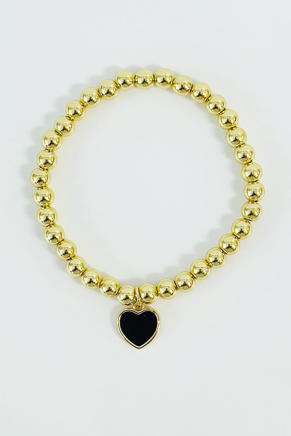 Lottie Gold Filled Bracelet - Black Heart 6mm