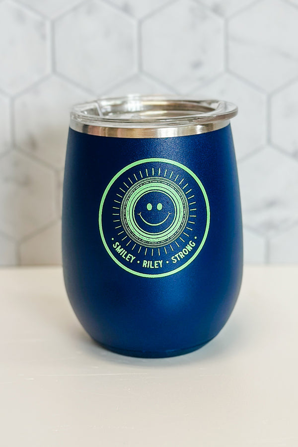 Modern Stemless Wine Tumbler - Smiley Riley