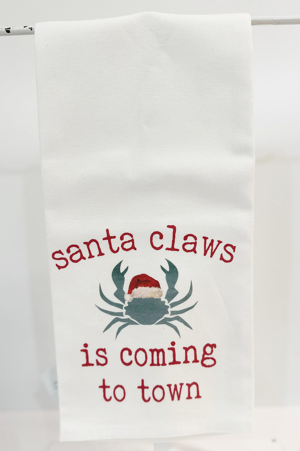 Decorative Holiday Tea Towel - Santa Claws Coming to Town