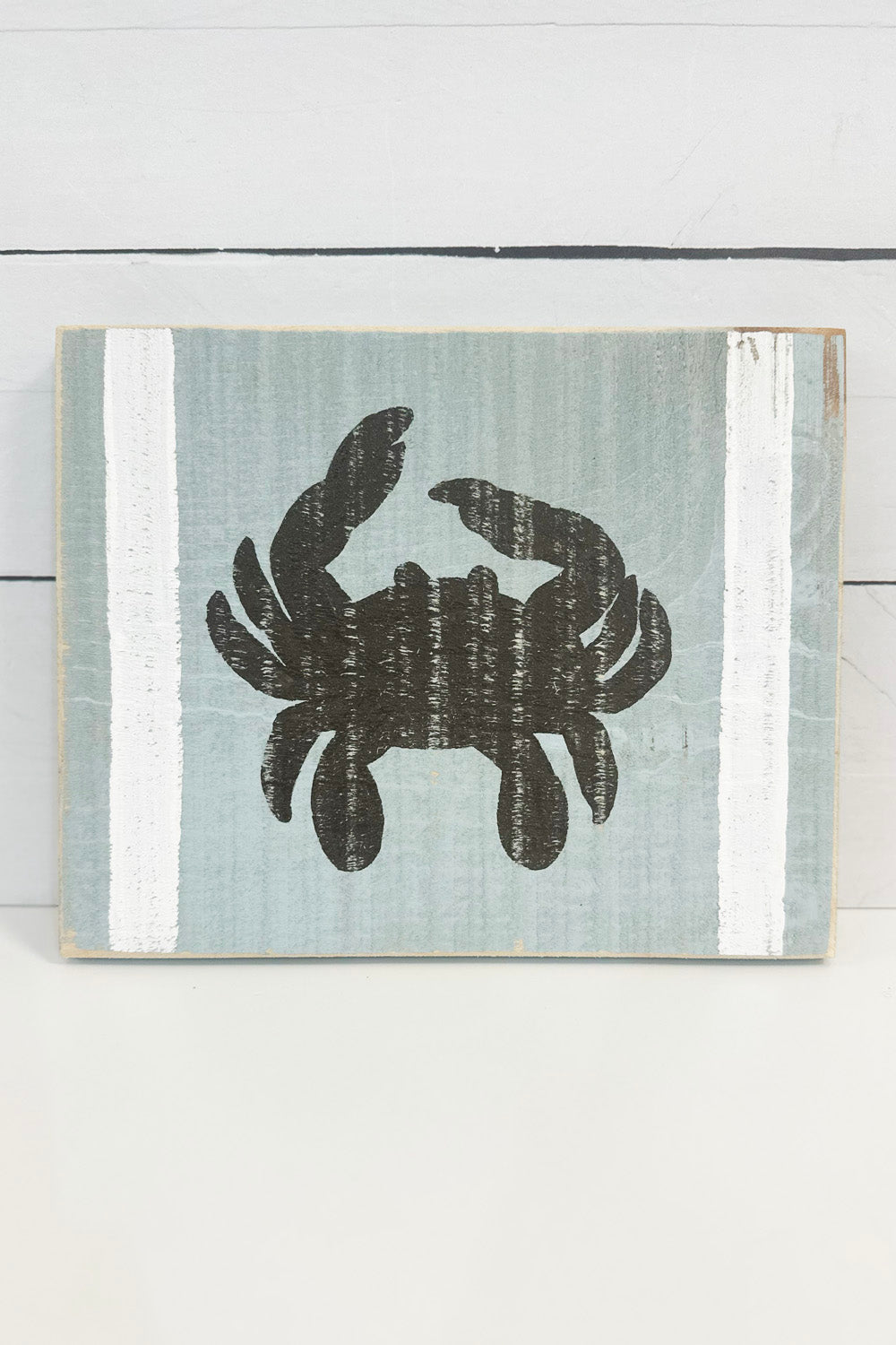 Wooden Mini Crab Sign - White Stripe