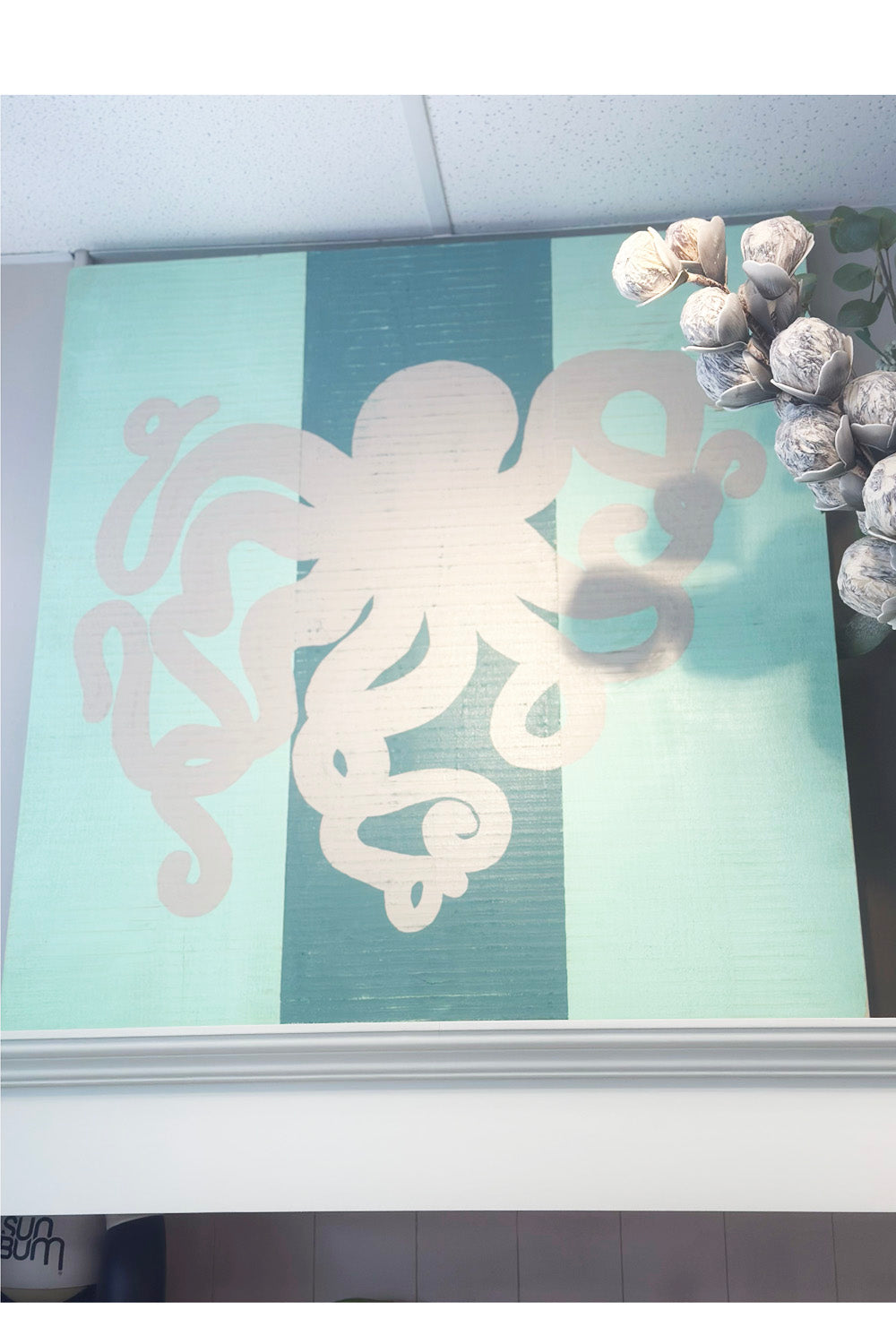 Wooden Octopus Sign - Stripe