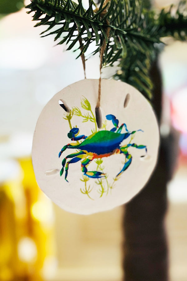 Funky Ornament - Blue Crab Sand Dollar