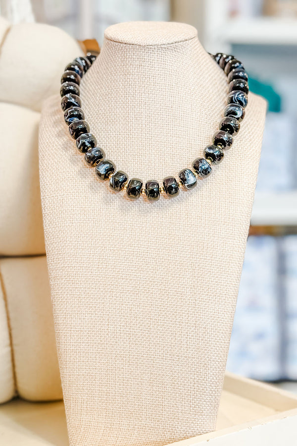 Sweet Palm Springs Necklace - Black