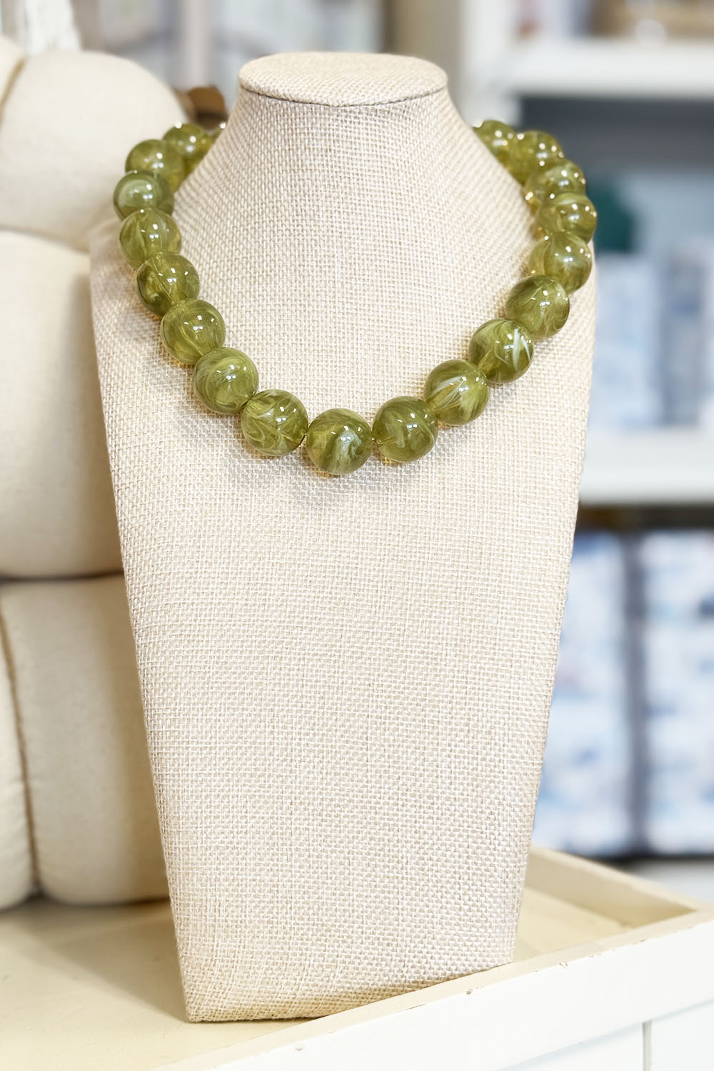 Thick Bubblegum Necklace - Sage